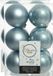 Decoris Boules de Noël - 24 pièces - Bleu clair - 6 cm - Plastique - Mat/Brillant