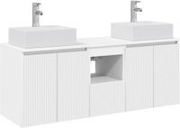 vidaXL Badkamerkastenset 3 st Wit 128 x 41 x 79,5 cm Bewerkt hout