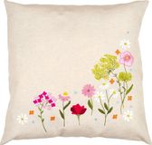 Vervaco Kussen kit Wilde bloemen - 40 x 40 cm