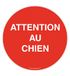 AUA SIGNALETIQUE - Bord "Achtung gegen Hund", rode achtergrond – Ø 270 mm, vinyl zelfklevend
