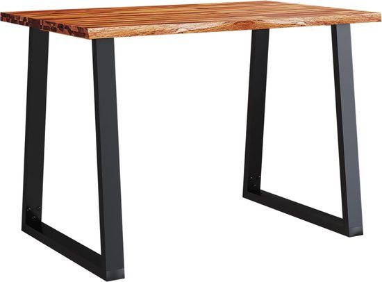 vidaXL Eettafel met natuurlijke rand 110x70x75 cm massief acaciahout