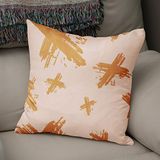 Bonamaison Decoratieve kussenhoes oranje en gebroken wit, 43x43 cm