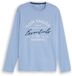 Tom Tailor - T-shirt met lange mouwen en logo-print - Maat XL - Pale Blue