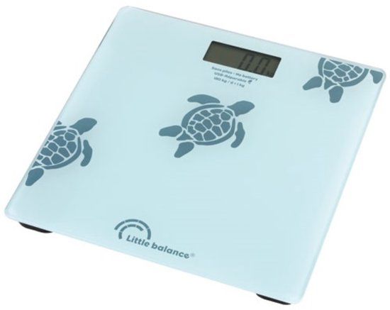 Little Balance 8730 Turtles Aqua USB-R Personenweegschaal Blauw