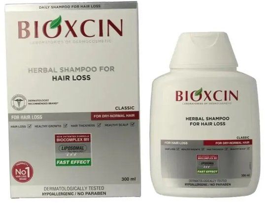 Bioxsine Bioxcin Kruiden Shampoo (Classic) Tegen Haaruitval voor Droog/Normaal Haar 300ml