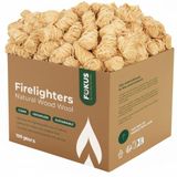 HORECA CANDLES - Houtwol vuurstarter pour camping, poêles, grill - Pack de 100 allume-feu naturels pour campings, cheminées - allume-feu sans odeur intérieur et extérieur - étanche