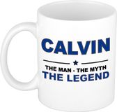 Bellatio Decorations Calvin naam cadeau mok - man myth legend - koffiemok - 300 ml - collega - vaderdag
