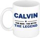 Bellatio Decorations Calvin naam cadeau mok - man myth legend - koffiemok - 300 ml - collega - vaderdag