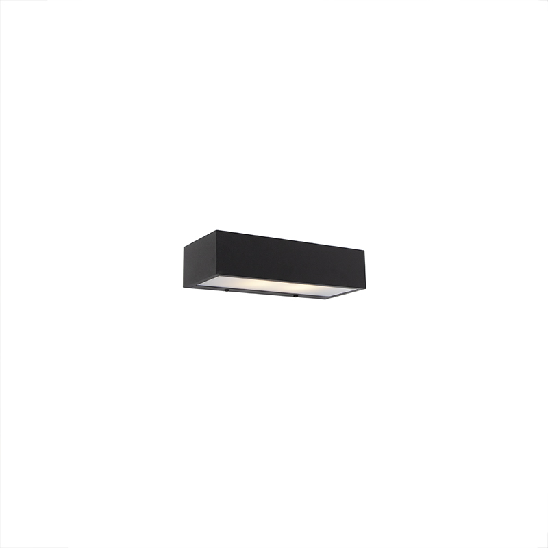 QAZQA Houx Wandlamp 2 lichts L 250 mm Zwart