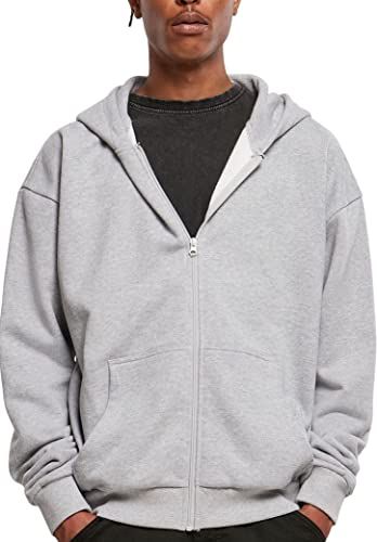 Build Your Brand Heren Ultra Heavy Zip Hoody - HEATHERGREY - 4XL