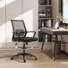 Chaise de bureau : Chaise de bureau réglable en hauteur avec repose-pieds, dossier en maille, à roulettes, Plastique, Noir