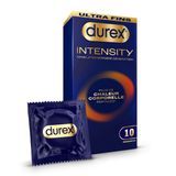 Durex Intensity – 10 Préservatifs Homme Sans Latex Dernière Génération Ultra Fins Ultra Lubrifiés – Plus de Chaleur Corporelle Partagée – Taille Standard