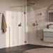 Brauer Void - Inloopdouche - Helder Glas - 130 x 200 cm - met Zijwand 40 cm - incl. Glascoating - PVD Koper Geborsteld