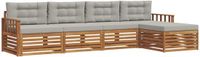 vidaXL Bank loungeset 5-delig Acacia Hout Natuurlijk en Lichtgrijs