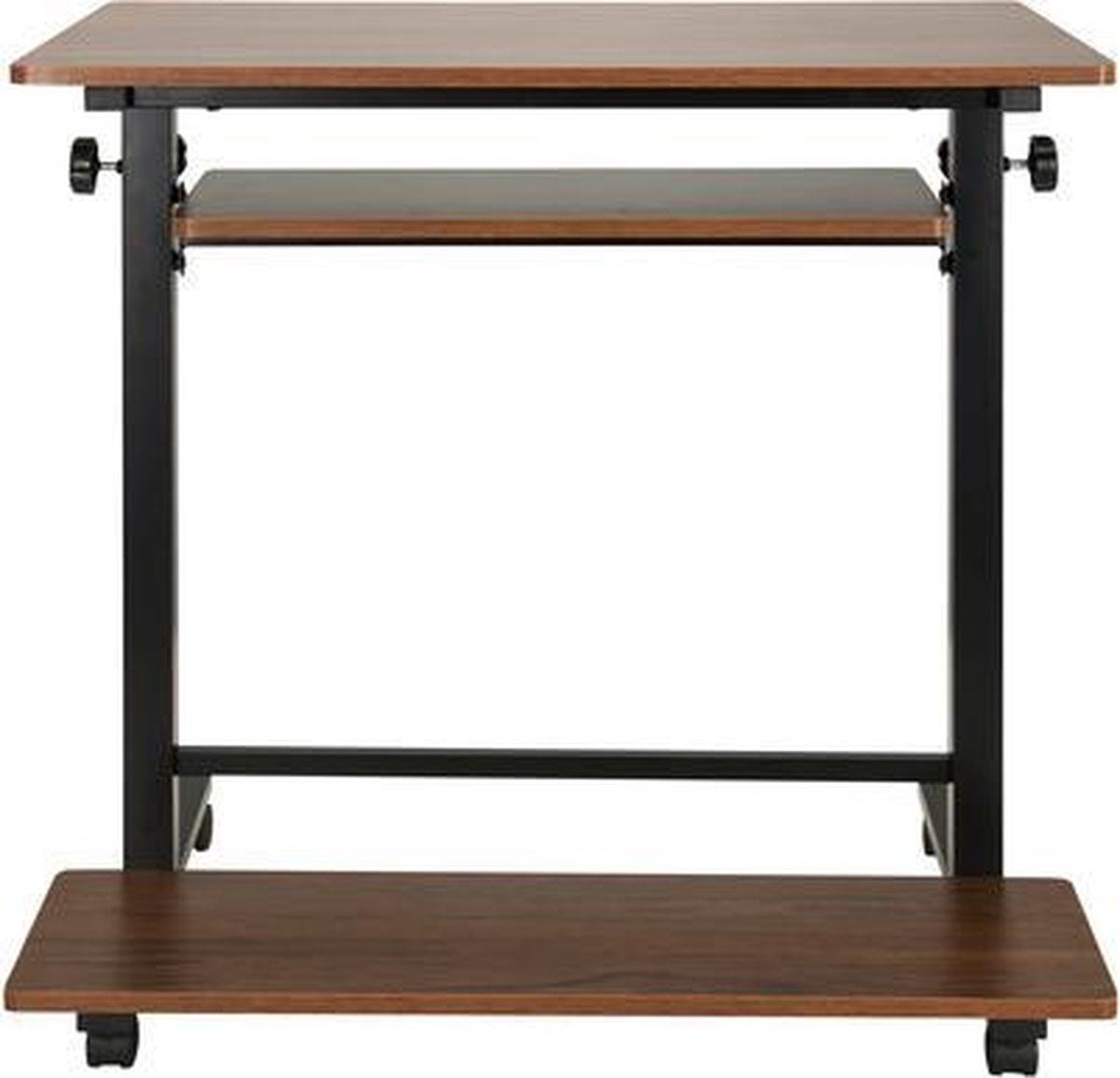 HJH Office Workstation II - 80x50 cm - Black/Walnut