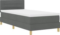 vidaXL Boxspringbed met kussens, donkergrijs, 80 x 200 cm, stof