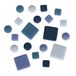 Rayher Mozaïekstenen mengsel (ongeveer 395 stuks), 10x10mm, 20x20mm, ø 12mm, blauwtinten, glas, 13,3 x 13,3 x 6,3 cm