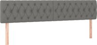 vidaXL Hoofdbord 200x7x78/88 cm Stof Donkergrijs