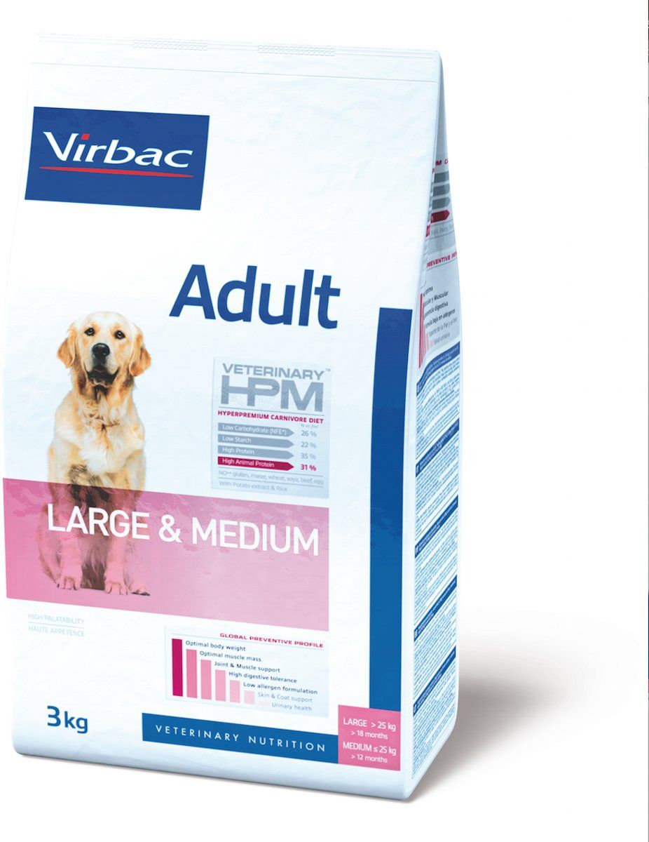 VIRBAC HPM Dog Adult Large & Medium 3kg