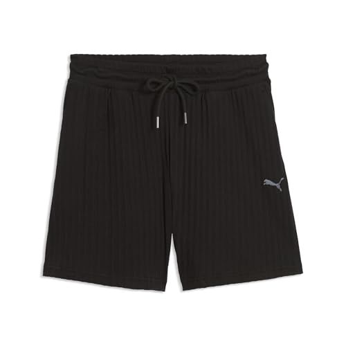 PUMA HER short met hoge taille voor dames, 13 cm XS, Black