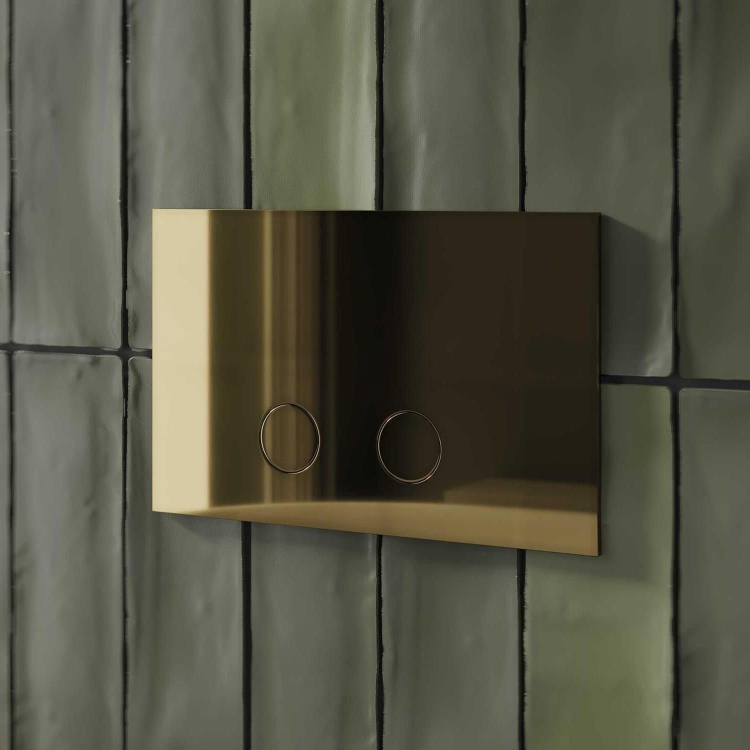Inti Bath Drukplaat inti bath press rvs 316 tbv up320/up720/tece polished gold - 8719304623380