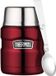 Merkloos RVS thermospot / voedseldrager 470 ml rood - Inclusief lepel
