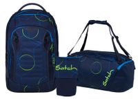 Satch sac à dos scolaire-set MATCH PLUS Blue Tech 3-pièces, dès 5. classe