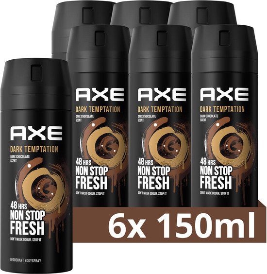 AXE Dark Temptation Deodorant Bodyspray - 6 x 150 ml - Voordeelverpakking