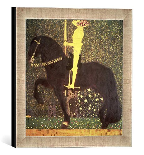 kunst für alle Ingelijste foto van Gustav Klimt"The Golden Knight, 1903", kunstdruk in hoogwaardige handgemaakte fotolijst, 30x30 cm, zilver raya