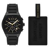 Armani Exchange Heren Horloge Geschenket 42mm Zwart AX7165SET