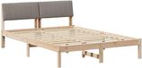 vidaXL Bedframe - Brun et taupe - 135 x 190 cm - Bois de pin massif