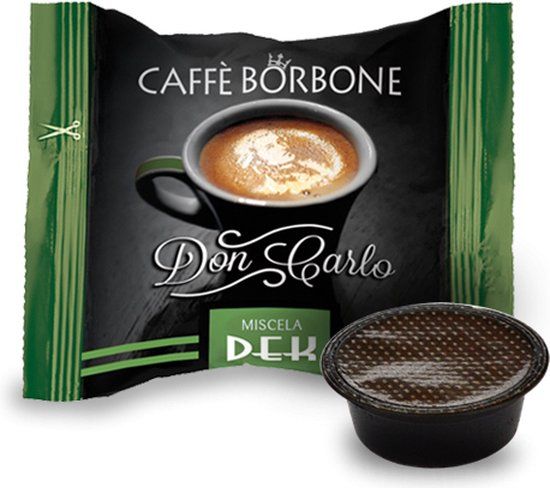 Caffè Borbone Don Carlo Miscela Verde/Dek, Koffiecapsule, Koffie, A Modo Mio, 1 kopjes, 7,2 g, 100 stuk(s)