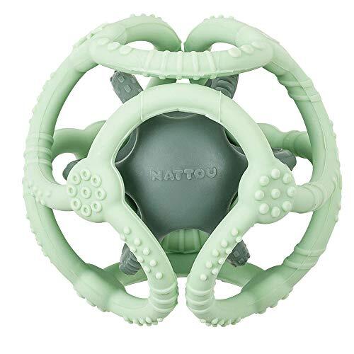 Nattou 879064 ballen, set van 2, mintgroen en grasgroen, meerkleurig, 140 g