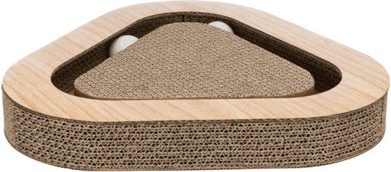 TRIXIE Krabplank Karton Met 2 Ballen - 36 x 36 x 5 cm