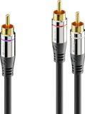 sonero Premium RCA-audiokabel, 1x RCA-stekker naar 2x RCA-stekker 1,00m, vergulde contacten, zwart