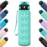 Unyqoos® Bouteille de sport motivante et étanche avec marqueurs de temps et filtre
