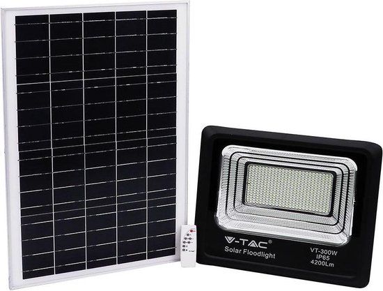 V-TAC VT-40W Solar Schijnwerper - 16W - 1050 Lumen - 4000K - Zwart