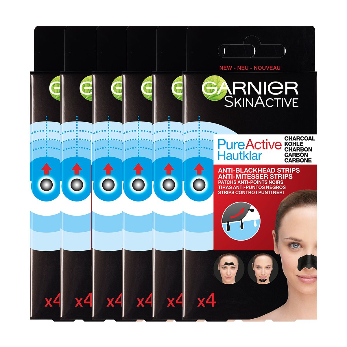 Garnier Skinactive PureActive Nose strips Charcoal - 12 stuks