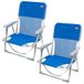 AKTIVE 85478 Inklapbare strandstoelen, van textiel en aluminium, vaste rugleuning, 44 x 40 x 72 cm, met schoudergreep en kantelbeveiliging, max. 100 kg, licht en robuust, lage zitting