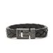 Josh Vintage Heren Armband Leer;Metaal - Zwart
