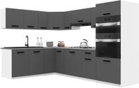 B BELINI GROUP BELINI Keukenblok ITALIA 8 - Keukenmeubel Set 420 cm Grijs Mat met Werkbladen