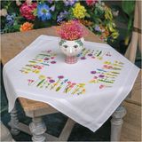 Vervaco Tafelkleed Kit Lentebloemen 80 x 80 cm