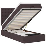 VidaXL Ottoman Bed with Mattress 140x200cm Fabric Dark Brown