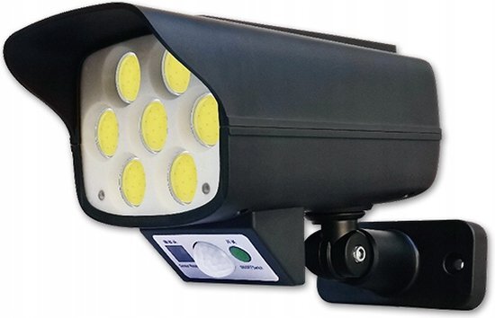 ABC-LED LED solar schijnwerper - IP65 - Met bewegingssensor + schemersensor - Koud wit
