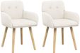 vidaXL Eetstoelen 2 stuks Bouclé Crèmekleurig 59 x 56,5 x 85 cm