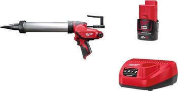 Milwaukee M12 PCG/400A-201B 12V Li-Ion Accu lijm- en kitspuit set 1x 2.0Ah accu incl. worsthouder in tas