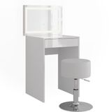 Vicco Sherry Kaptafel set met kruk – 51.4 cm met LED-spiegel en kruk Wit/wit hoogglans