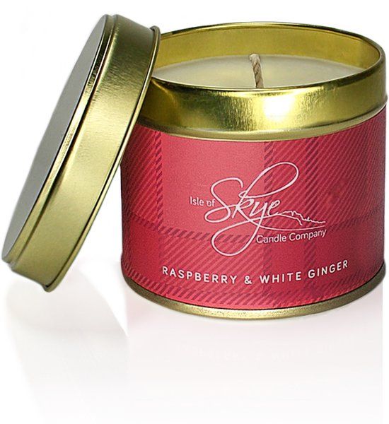 Isle of Skye Candle Company Raspberry & White Ginger Tin - 5060346381947