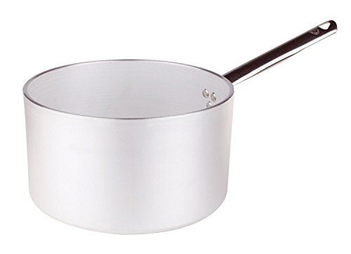 Pentole Agnelli Casserole, Rond, Aluminium, 5 mm Dikke Hoog Verwarming met Handvat in roestvrij staal, Zilver