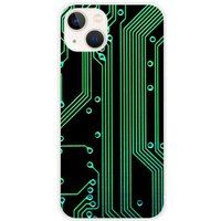 Apple iPhone 13 Bedrukt siliconen hoesje Texture circuit geek